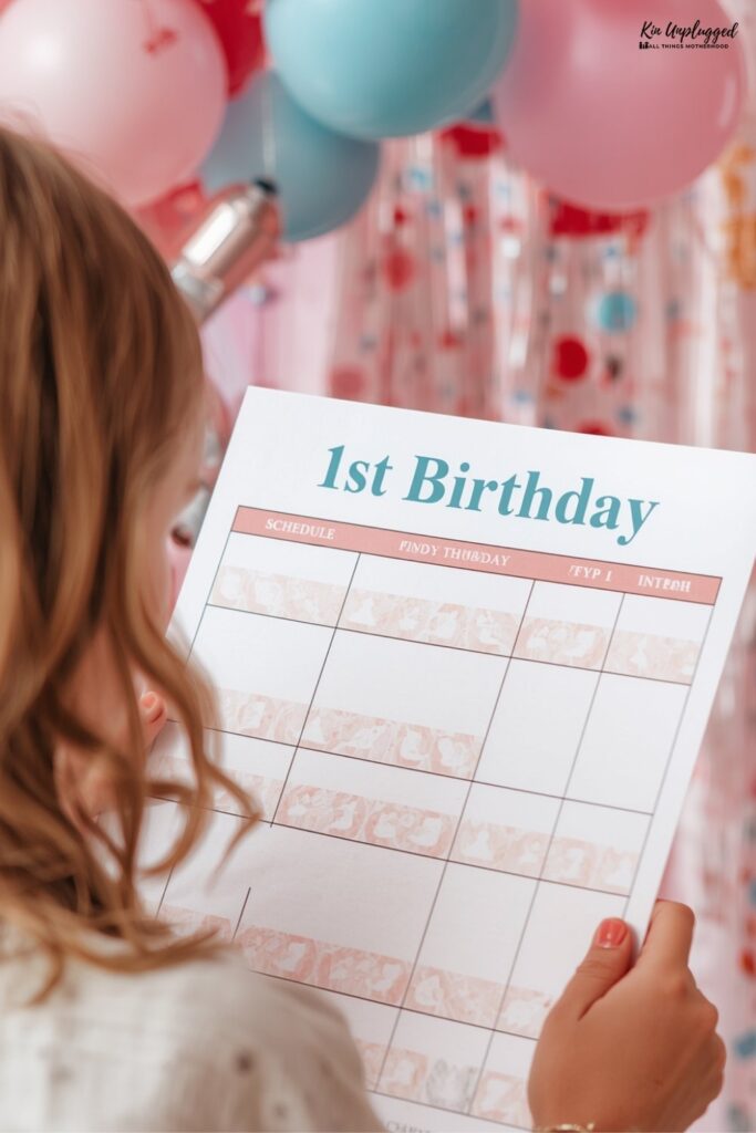 1st birthday party schedule